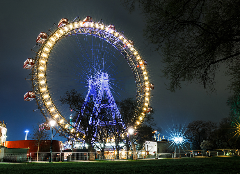 prater parkı ve dönme dolap wiener riesenrad