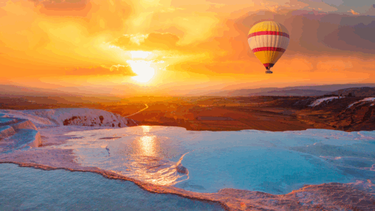 Pamukkale gün batımı manzarası