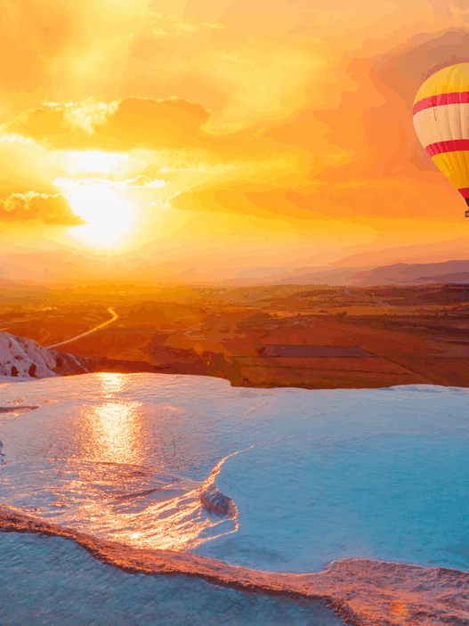 Pamukkale gün batımı manzarası