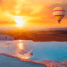 Pamukkale gün batımı manzarası